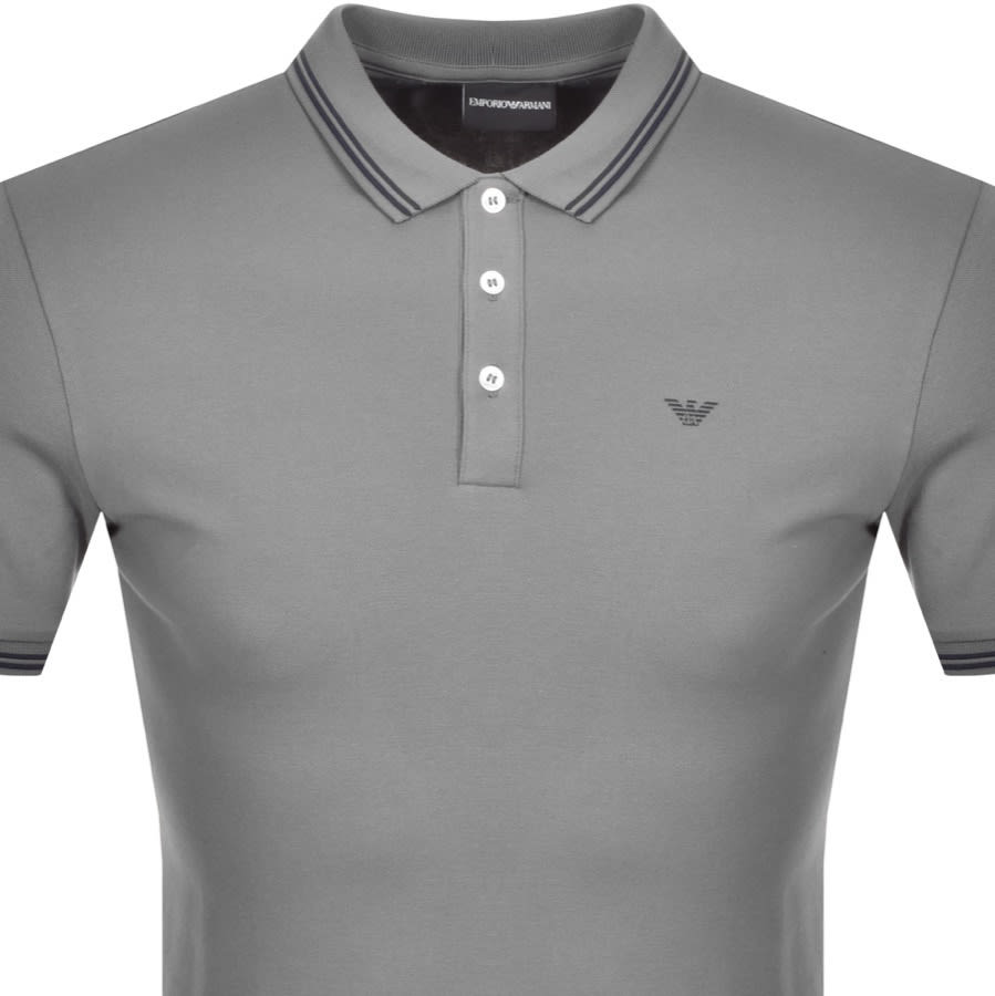 Alternative Image for ProductEmporio Armani Short Sleeved Polo T Shirt Grey2